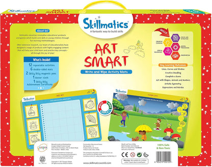 Arjoos | Art Smart - Write and Wipe Activity Mats | Sketching, Drawing, Creative, Art | Erasable and Reusable Mats (Multicolor) | Ages (3-6 Years)