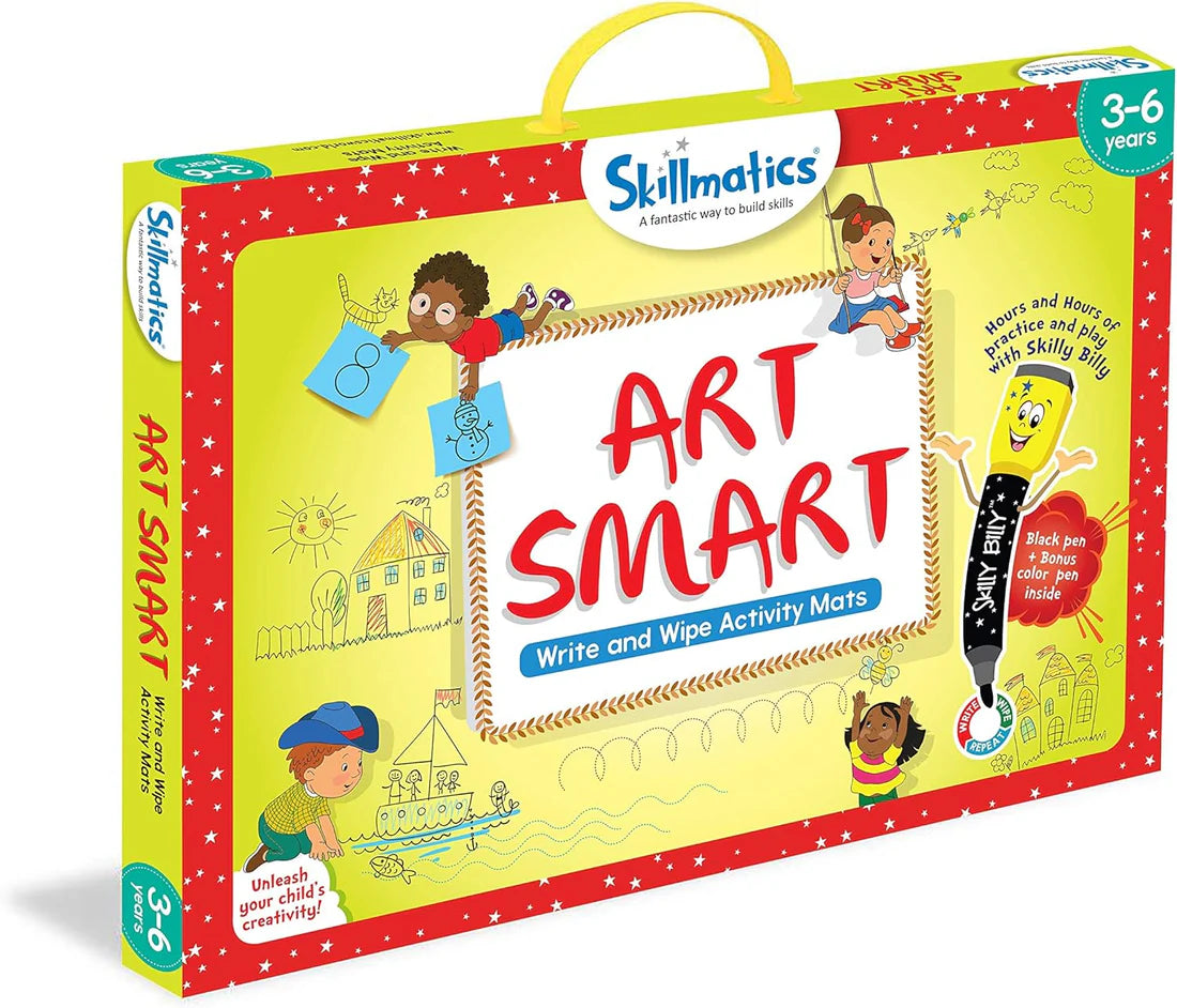 Arjoos | Art Smart - Write and Wipe Activity Mats | Sketching, Drawing, Creative, Art | Erasable and Reusable Mats (Multicolor) | Ages (3-6 Years)