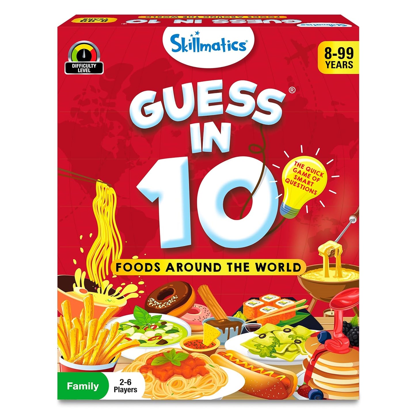 Arjoos | Skillmatics Card Game - Guess in 10 Foods Around The World, Educational Travel Toys for Boys, Girls, and Kids