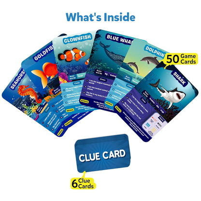 Arjoos | Skillmatics Card Game - Guess in 10 Underwater Animals, Perfect for Boys, Girls, Kids, and Families