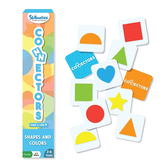 Arjoos | Skillmatics Connectors Shapes and Colors | Paper card game | Fun Learning Game of Connections | Strategy & Matching | Ages 3 to 6 .