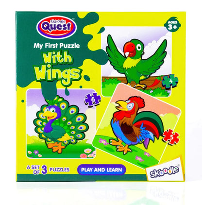 Arjoos | My First Puzzle With Wings (Set Of 3) Puzzles | Jigsaw Puzzle For Kids | Birthday Gifts for Kids - Pack of 1  -  ( Ages - 3+ )