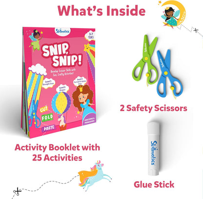 Arjoos | Skillmatics Art & Craft Kit - Snip, Snip Unicorns & Princesses  |  Develop Scissor Skills with Activity Book | Gifts for Toddlers , Girls & Boys  (ages 3-9)