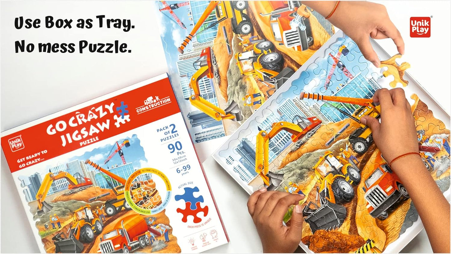 Arjoos  |  Unik Play Go Crazy Jigsaw Puzzle for Kids and Adults  - 90 Pcs