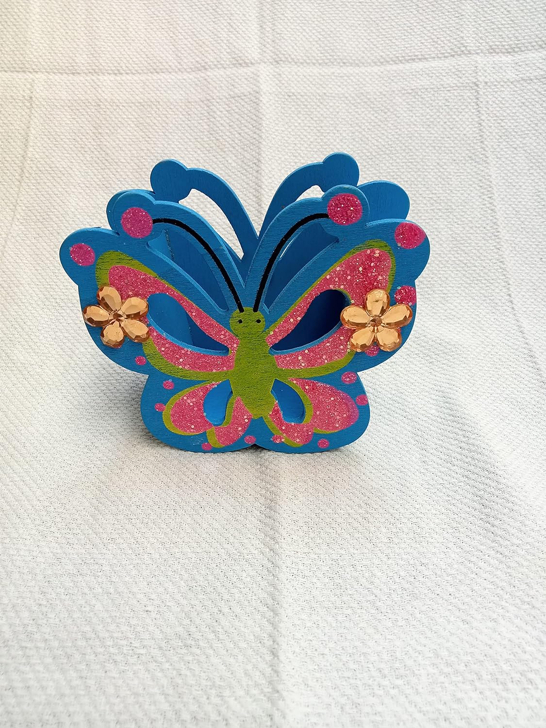 Arjoos | Wooden Butterfly Themed Wooden Pen stand | 1 Compartments