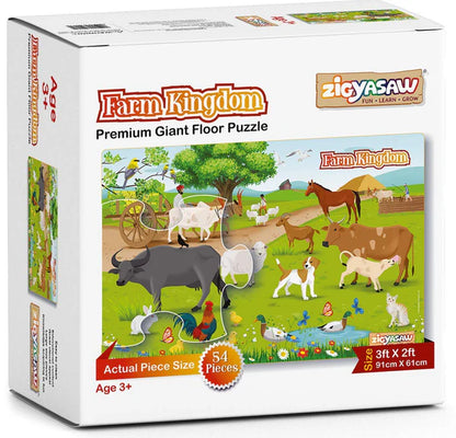 Arjoos | Farm Kingdom Premium Giant Floor Puzzle - 3 Years+ | Puzzle Size 36 Inches x 24 Inches | Jigsaw Puzzles For Kids | Birthday Gifts for Kids - Pack of 1