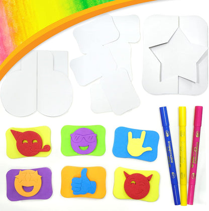 Arjoos | Imagimake Stamp Art - Smiley - DIY Kids Art Set - For Girls and Boys  | Return Gifts for Kids | 3 Years+