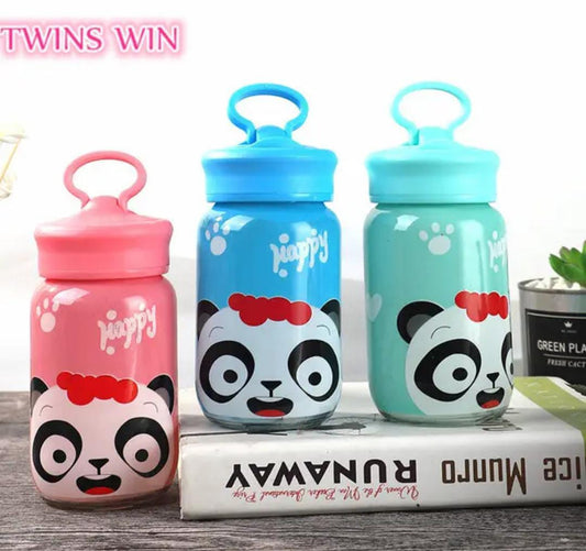 Arjoos | Cute cartoon bear water glass 350ML kids like milk water bottle popular glass bottle water CUP1595