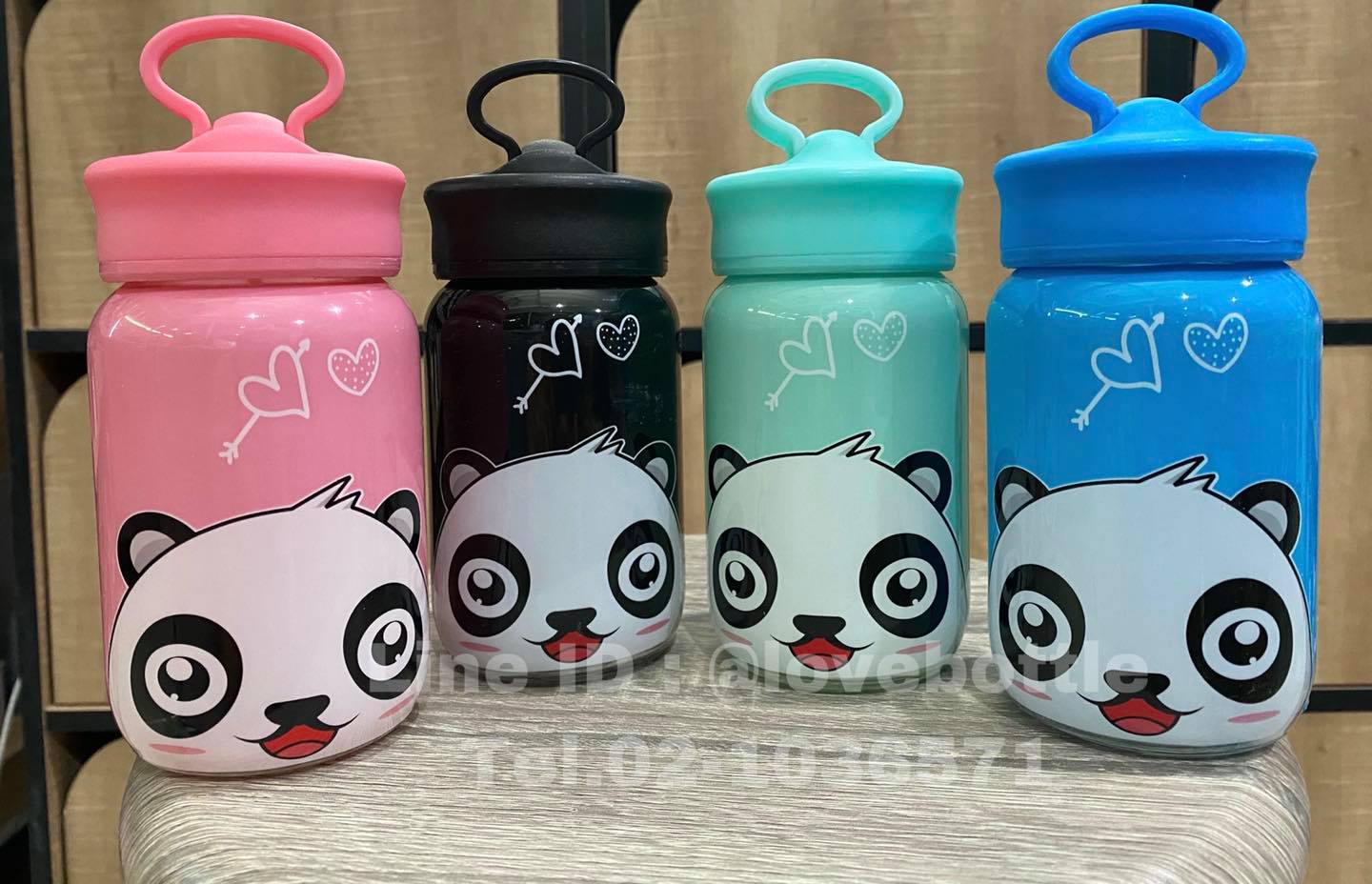 Arjoos | Cute cartoon bear water glass 350ML kids like milk water bottle popular glass bottle water CUP1595