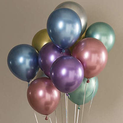 Arjoos | Metallic Balloons for Birthday Decoration,10inch Set of  25pcs ( Multicolour )