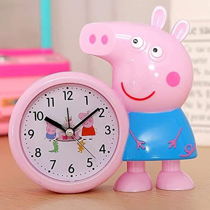 Arjoos | Caught Trendy Analog Peppa Pig Alarm Clock, For Home, Shape: Round