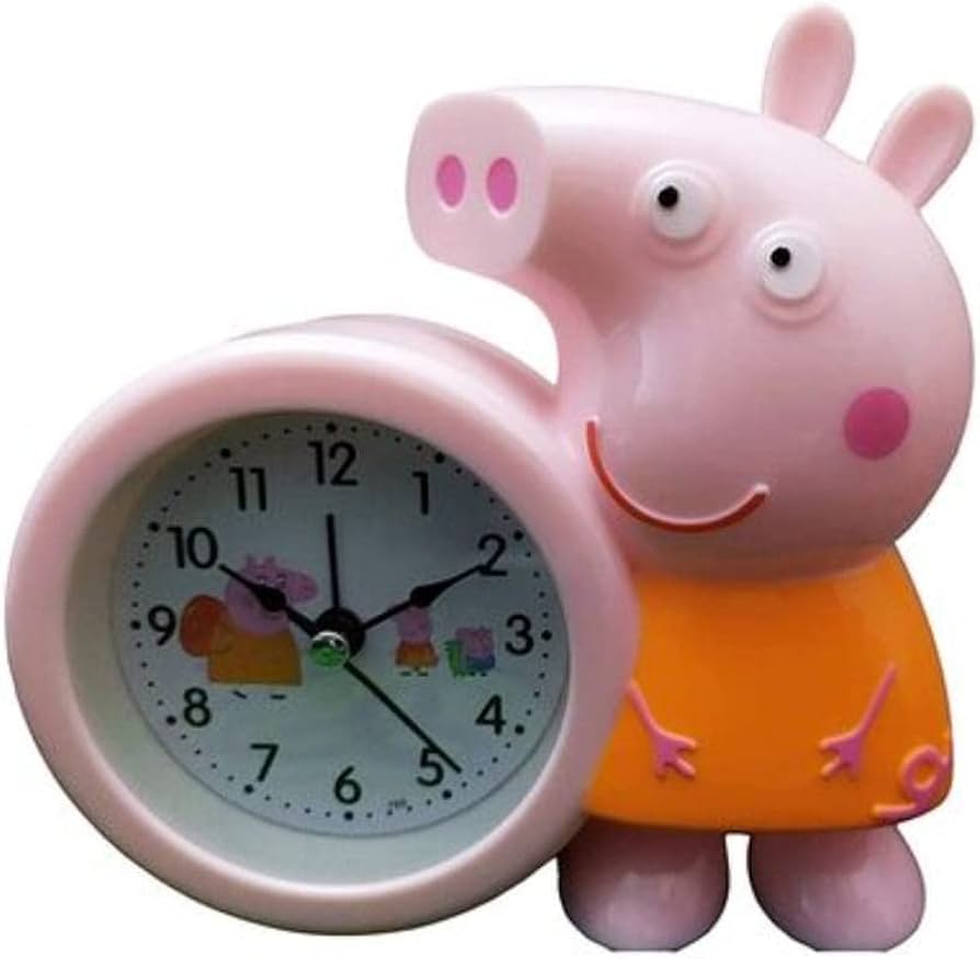 Arjoos | Caught Trendy Analog Peppa Pig Alarm Clock, For Home, Shape: Round