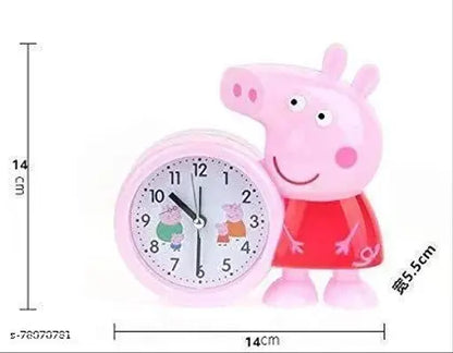 Arjoos | Caught Trendy Analog Peppa Pig Alarm Clock, For Home, Shape: Round