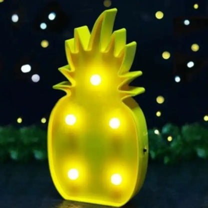 Arjoos | Decorative LED Pineapple Light Tropical Desk Lamp Marquee Sign Light (Battery Operated)